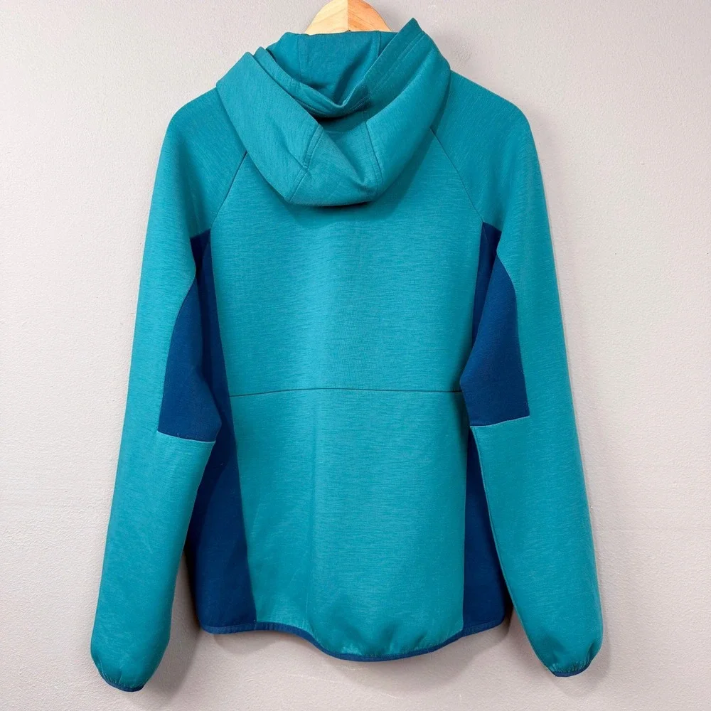 BONOBOS‎ Fielder Tech Fleece Hoodie Jacket Size S Teal Blue Knit Lightweight Zip